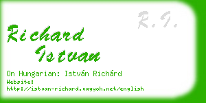 richard istvan business card