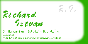 richard istvan business card